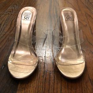 Clear double strapped sandals